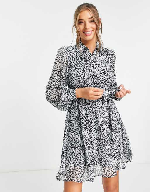 Lipsy - Vestito leopardato con maniche raccolte