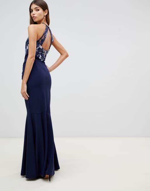 Abito lungo blu navy store