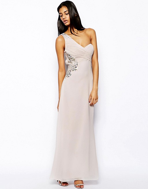 Lipsy VIP One Shoulder Maxi Dress with Embellishment