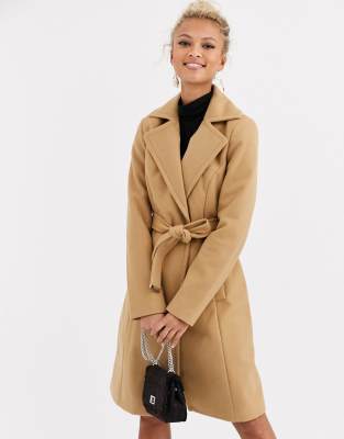 lipsy camel wrap coat