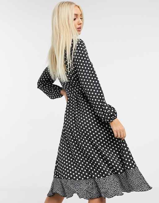 lipsy spot wrap dress