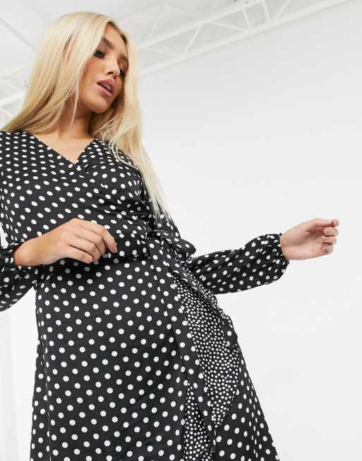 lipsy spot wrap dress