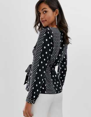 lipsy polka dot wrap dress