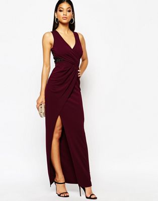 lipsy burgundy maxi dress