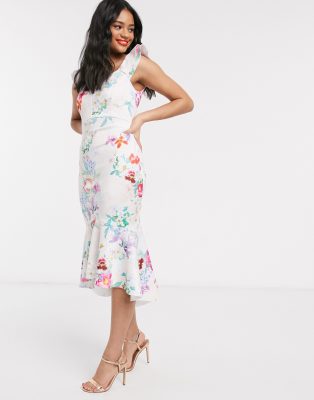 cream floral maxi dress