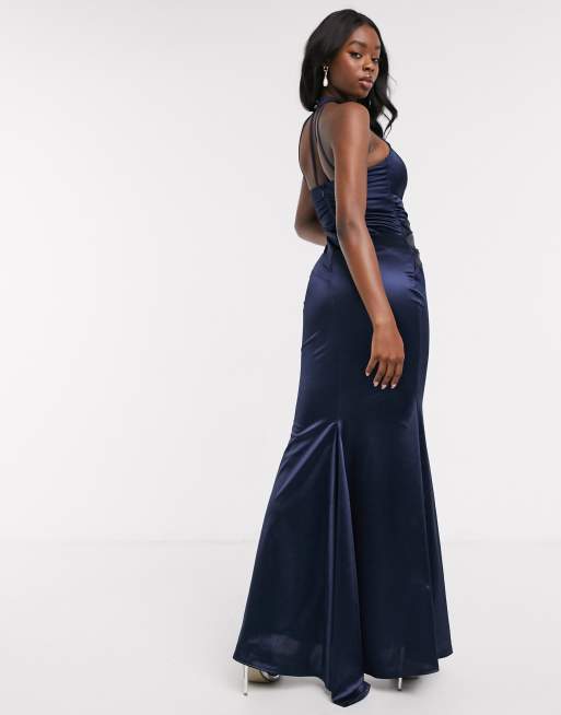 Navy slinky hot sale maxi dress