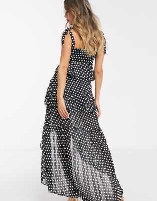 lipsy polka dot ruffle dress