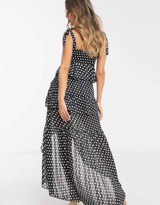 Lipsy polka shop dot tie dress