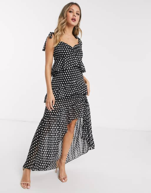 Lipsy Olivia Ruched Surplice Drape Maxi Dress