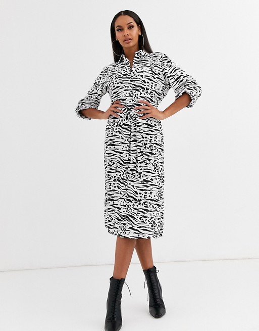 Lipsy zebra print shirt dress