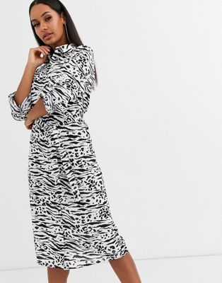 lipsy leopard print jacquard shirt dress