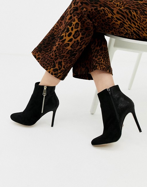 Lipsy zip up heeled ankle boot in black