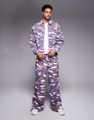 Liquor N Poker Liqour N Poker Relaxed Denim Zip Jacket In Multi