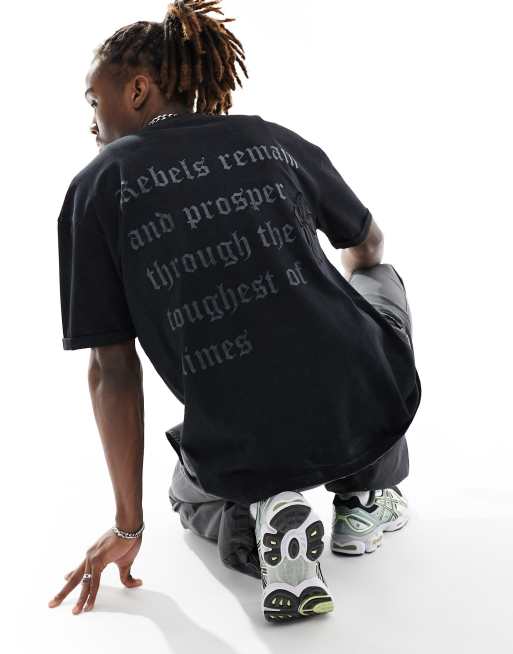 Liqour N Poker - T-shirt pesante grigio slavato acido 