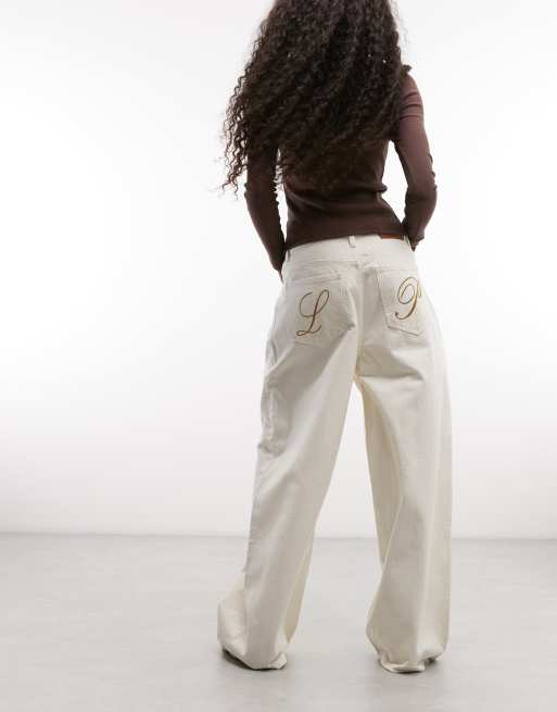 Liquor N Poker Baggy-Ballon-Jeans in Ecru, 3 von 5