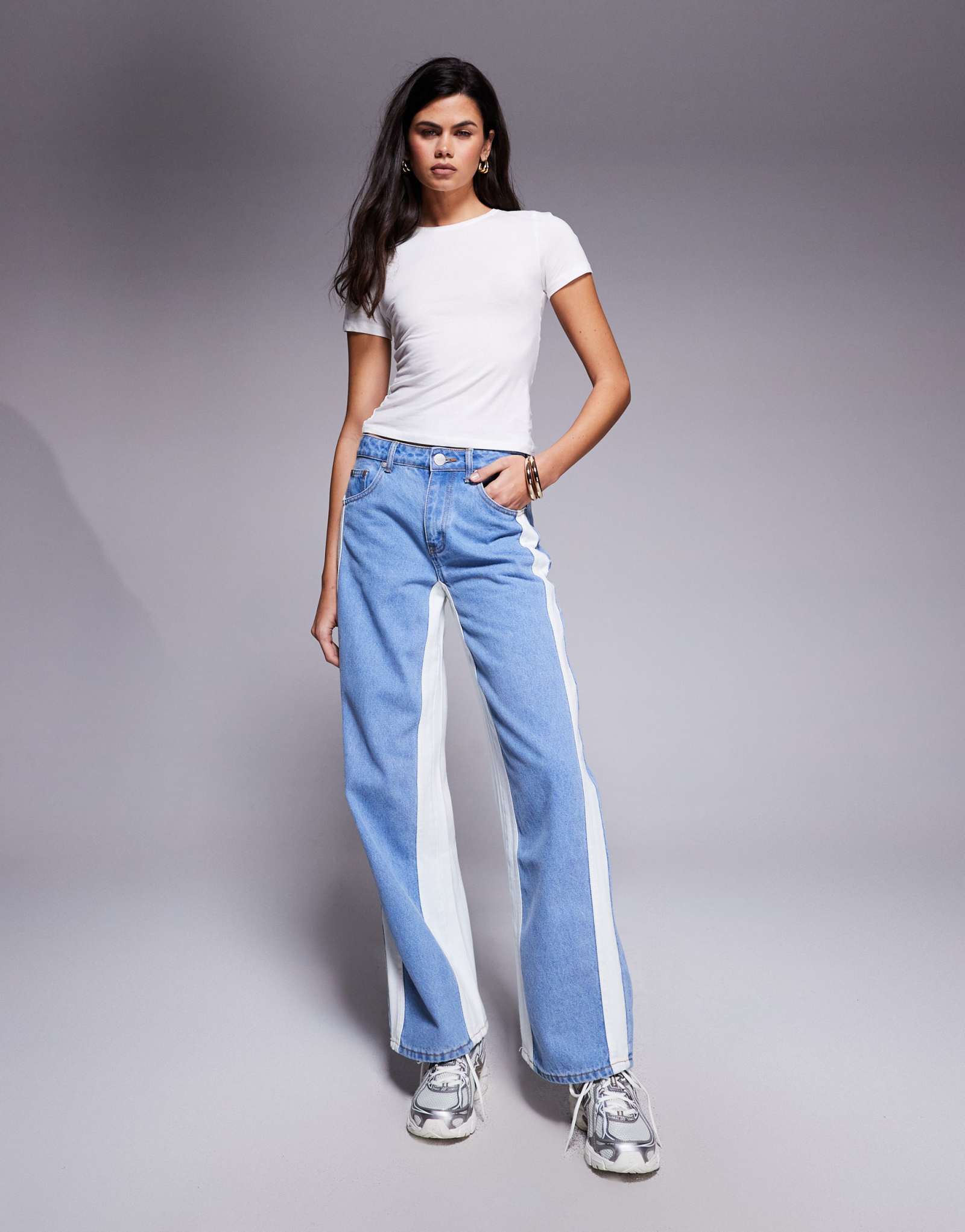 Мешковатые байкерские джинсы Liquor N Poker с контрастной вставкой в комплекте из нескольких частей