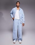 [Liquor N Poker] Liquor N Poker baggy carpenter jeans in bleach wash (part of a set)-Blue W28 IN BLEACH WASH