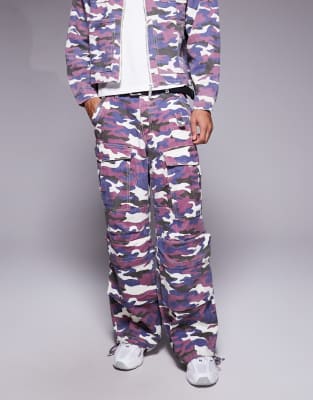 Liquor N Poker Baggy Denim Cargos In Multi