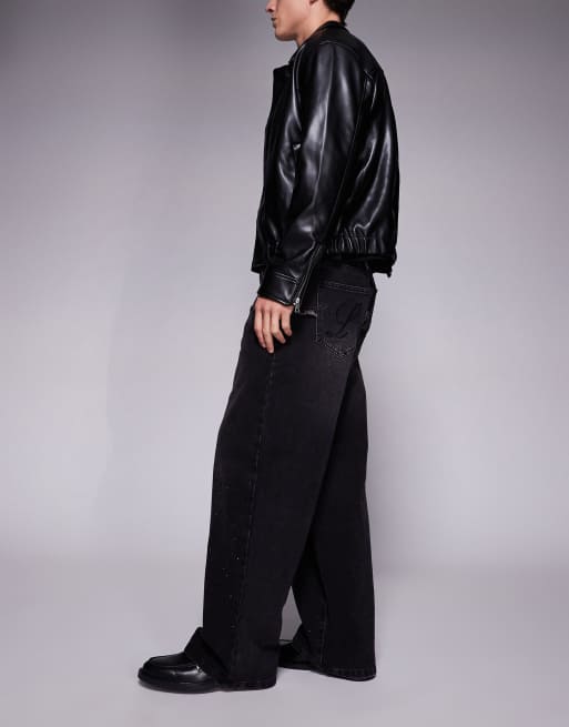 Liquor N Poker baggy embellished jeans in black, 3 of 5
