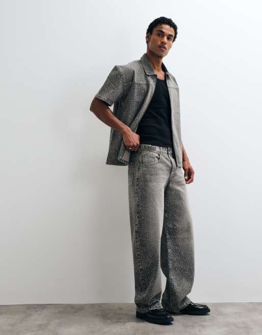Liquor N Poker baggy embellished jeans in grey, 3 of 5