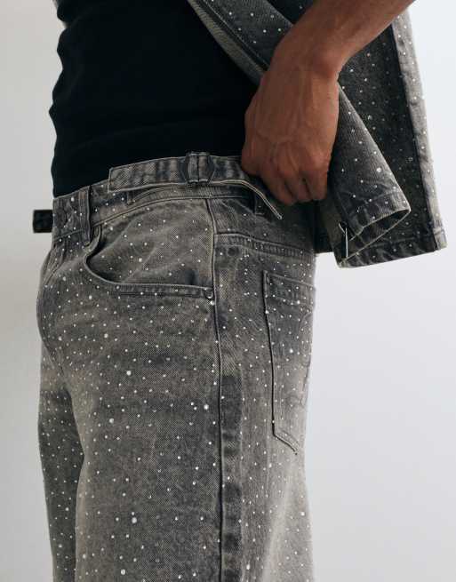 Liquor N Poker baggy embellished jeans in grey, 4 of 5