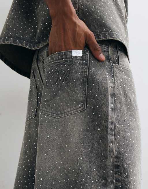 Liquor N Poker baggy embellished jeans in grey, 5 of 5