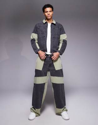 Liquor N Poker Baggy Fit Biker Panel Jeans In Multi