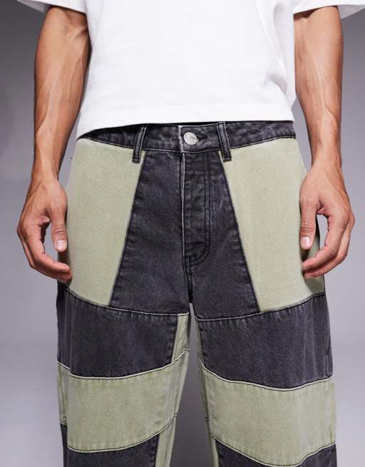 Liquor N Poker - Baggy multifarvede jeans med paneler - Del af sæt, 4 af 5