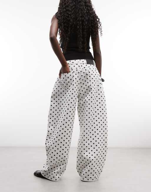Liquor N Poker baggy polka dot balloon jeans in multi, 3 of 5