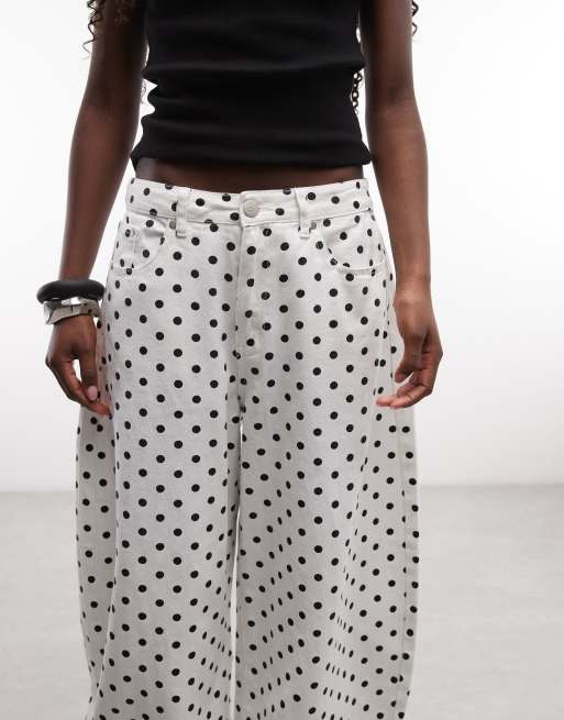 Liquor N Poker baggy polka dot balloon jeans in multi, 4 of 5