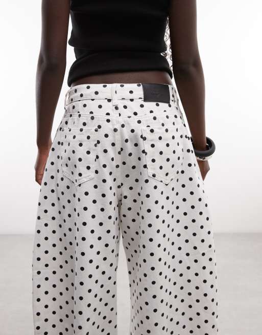 Liquor N Poker baggy polka dot balloon jeans in multi, 5 of 5