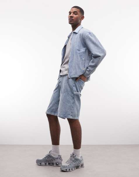 Liquor N Poker - Blå forvaskede denim-jorts i fløjl - view 1