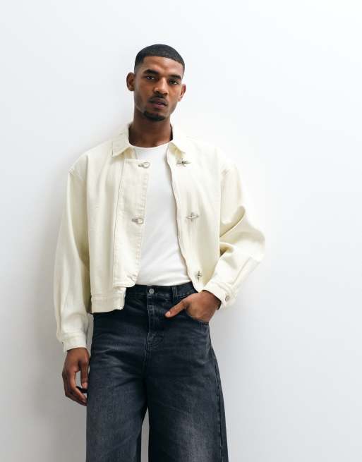 Liquor N Poker - Blouson Harrington avec boucle - Écru, 3 de 5