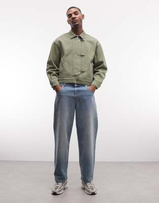 Liquor N Poker - Blouson Harrington avec boucle - Kaki-Vert