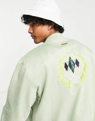 Liquor N Poker bomber jacket in sage green with golf club embroidery - ASOS Price Checker