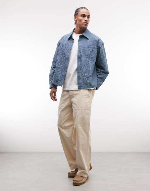 Liquor N Poker boxy shirt in blue micro plaid, 2 of 5