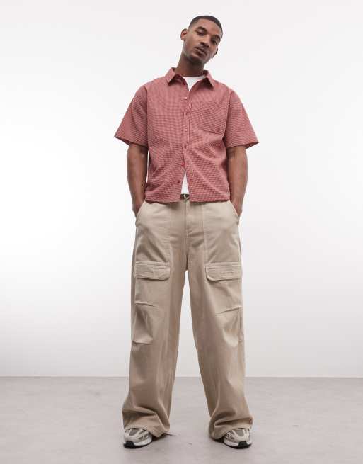 Liquor N Poker boxy shirt in red micro plaid, 2 of 5