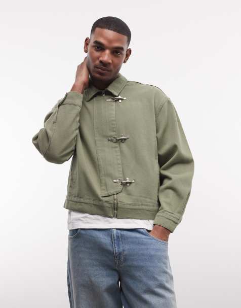 Liquor N Poker buckle detail harrington jacket in khaki - view 1