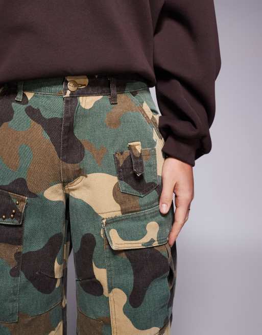Liquor N Poker camo baggy cargos in multi, 4 of 5