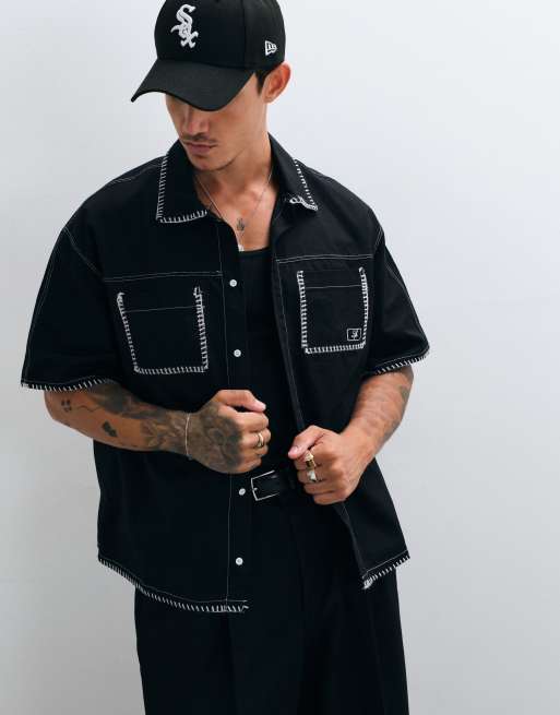 Liquor N Poker chemise en ripstop coton à chaînette noire, 3 de 5