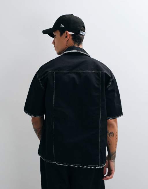 Liquor N Poker chemise en ripstop coton à chaînette noire, 4 de 5