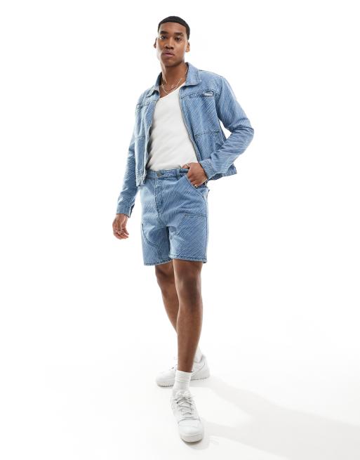 Liquor N Poker co-ord oversized distressed denim shorts