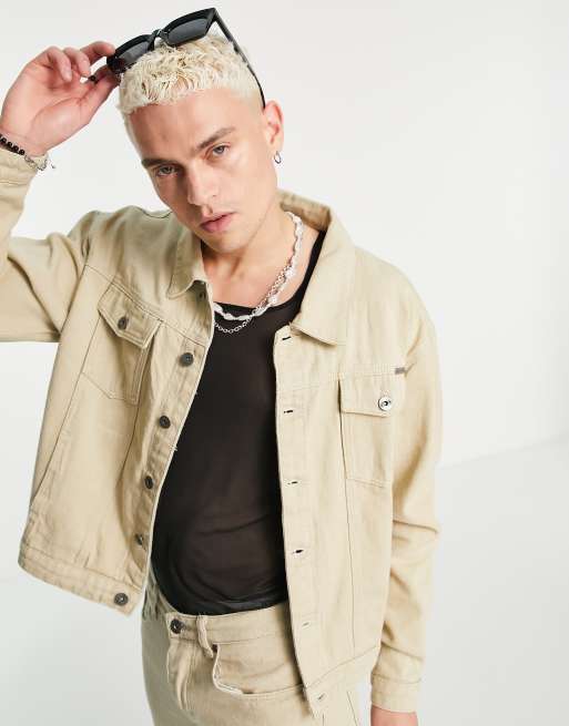 Liquor N Poker co-ord oversized trucker jacket in off white denim | ASOS