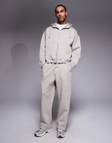 Liquor N Poker - Co-ord set van hoodie met dubbele rits en joggingbroek in stone - view 1