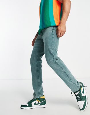 Liquor N Poker co-ord straight leg jeans in washed green denim - ASOS Price Checker
