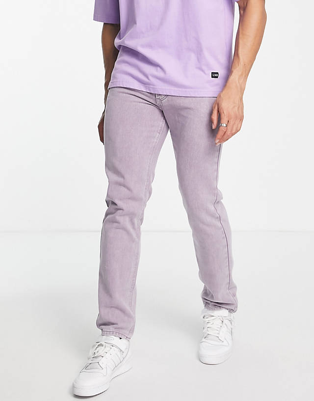 Liquor N Poker - co-ord straight leg jeans in washed purple denim