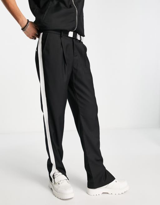 Split black and white sales pants