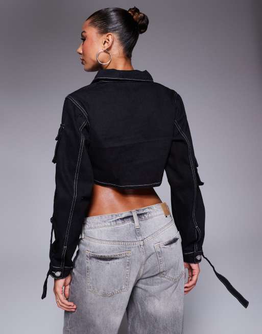 ジャケット・アウター X-girl CONTRAST STITCH CROPPED JACKET X-girl（エックスガール）の「CONTRAST STITCH CROPPED JACKET