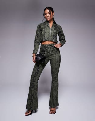Liquor N Poker Cropped Jacket In Green