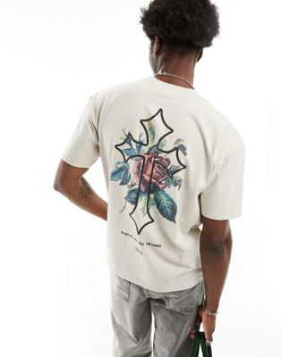 cross graphic t-shirt in stone-Neutral